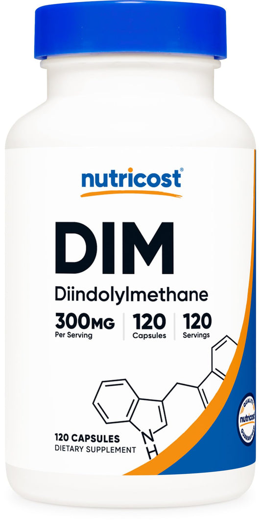 Pre-Order | Arrives in 5–10 Days – Nutricost DIM (Diindolylmethane) Plus BioPerine 300mg, 120 Vegetarian Capsules - Up to 4 Month Supply, Max Strength DIM Supplement