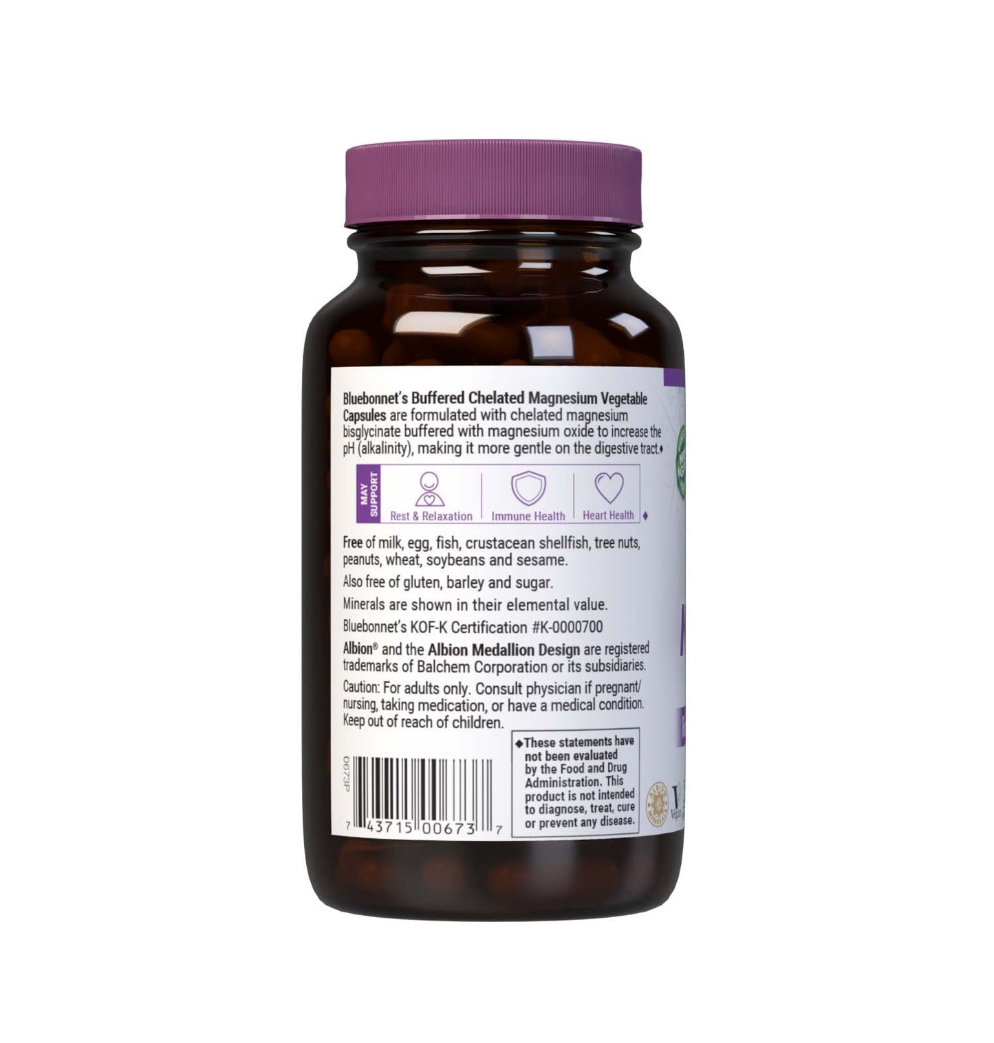 Pre-Order | Arrives in 5–10 Days – Bluebonnet Nutrition Albion Buffered Chelated Magnesium 200 mg, Magnesium Oxide, Stress Relief, Vegan, Non GMO, Gluten Free, Soy Free, Milk Free, Kosher, 120 Vegetable Capsules, 2 Month Supply