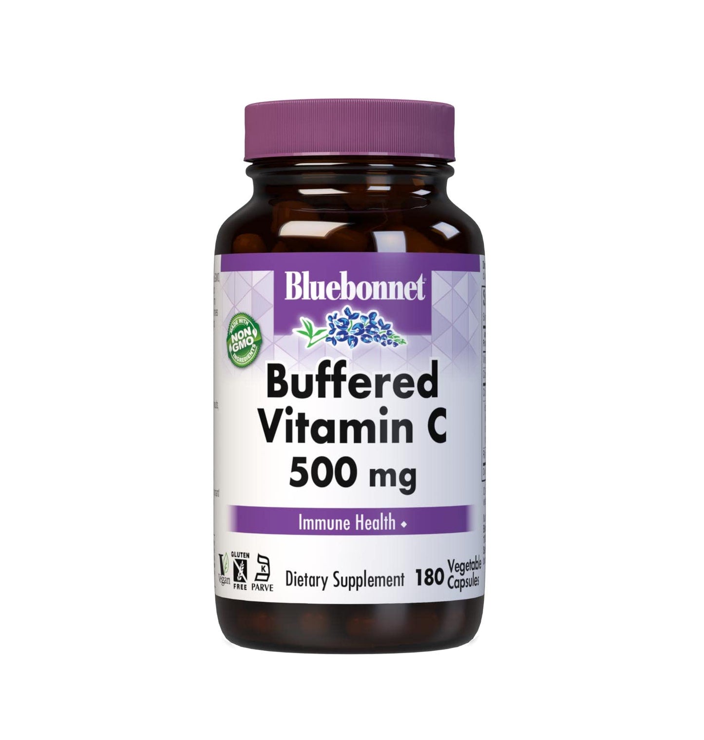 Pre-Order | Arrives in 5–10 Days – BlueBonnet Nutrition Buffered Vitamin C-500 mg Vegetable Capsules, Buffered Calcium Ascorbate, For Immune Health, Soy Free, Gluten Free, Non-GMO, Kosher, Dairy Free, Vegan, 180 Vegetable Capsules