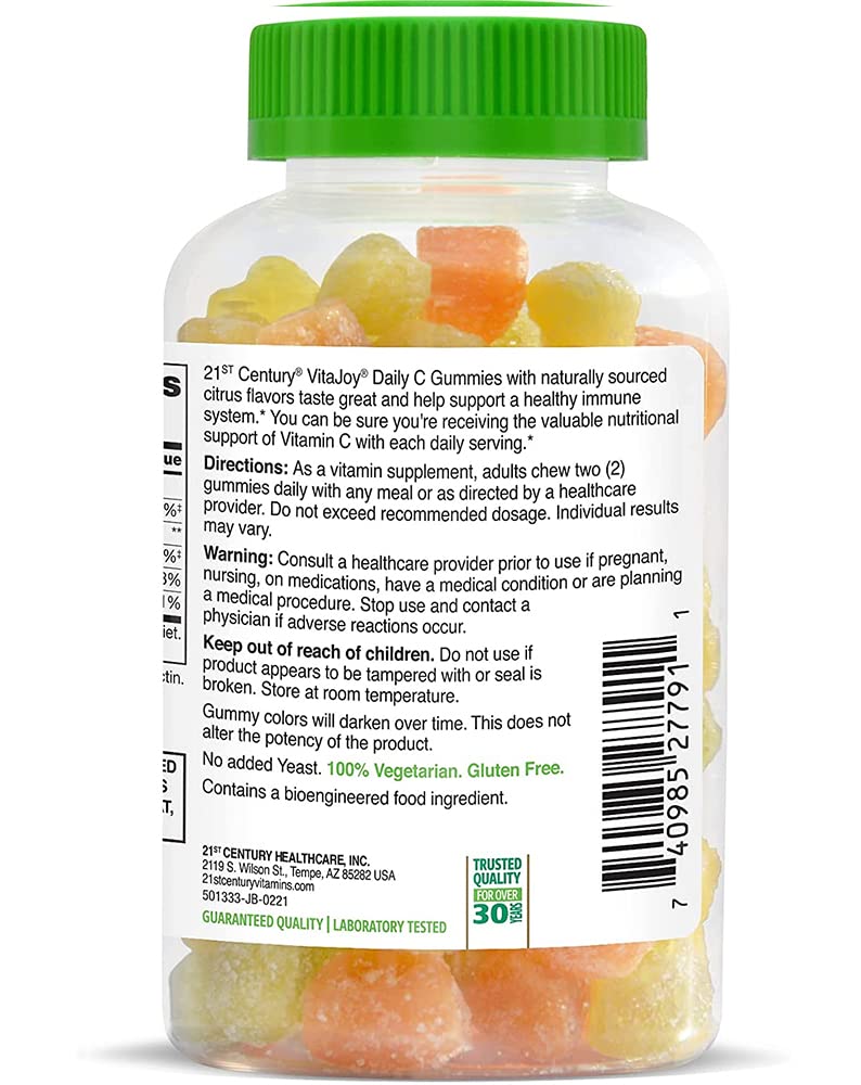 Pre-Order | Arrives in 5–10 Days – 21st Century VitaJoy Daily C 250 mg Gummies, Citrus, 60 Count