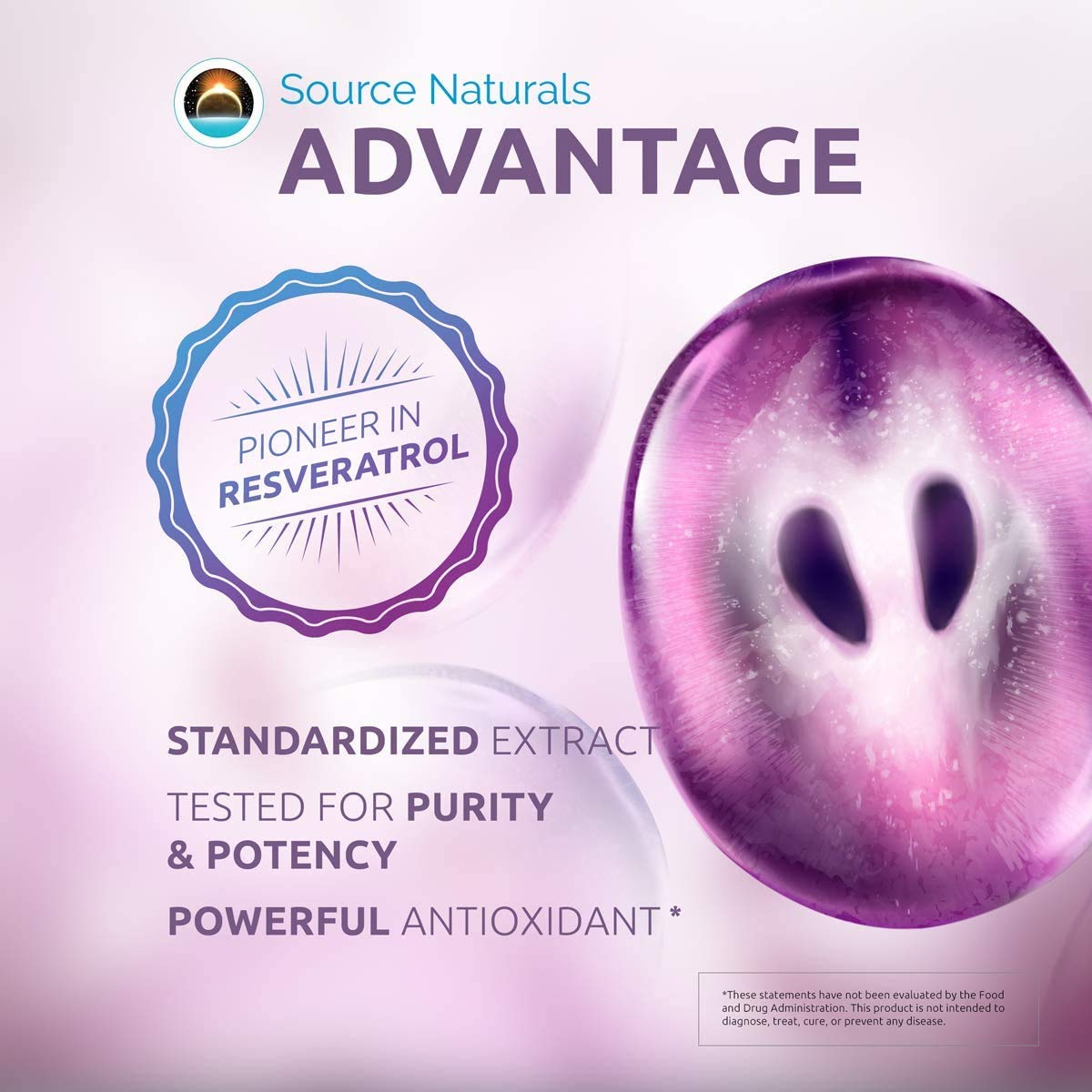 Pre-Order | Arrives in 5–10 Days – Source Naturals Resveratrol 100, for Heart and Healthy Aging* 100 mg - 120 Vegetarian Capsules