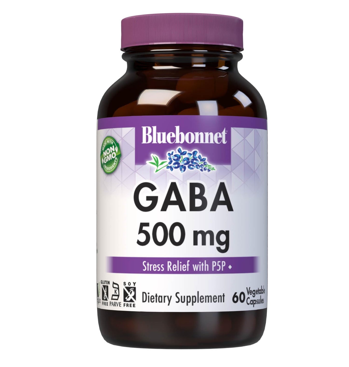 Pre-Order | Arrives in 5–10 Days – BlueBonnet Nutrition GABA 500mg, for Stress Relief*, Supports Relaxation*, Kosher, Vegan, Gluten-Free, Soy-Free, Non-GMO, 60 Count, 60 Servings