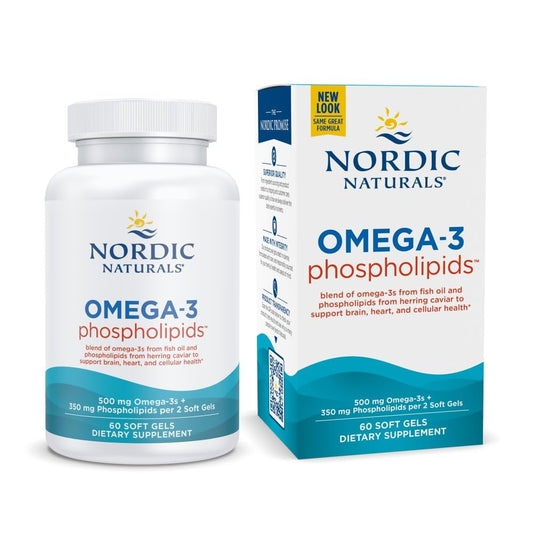 Pre-Order | Arrives in 5–10 Days – Nordic Naturals Omega-3 Phospholipids, Unflavored - 60 Soft Gels - 500 mg Omega-3 & 350 mg Phospholipids - Heart & Brain Health - Small, Easy-to-Swallow Soft Gels - Non-GMO - 30 Servings