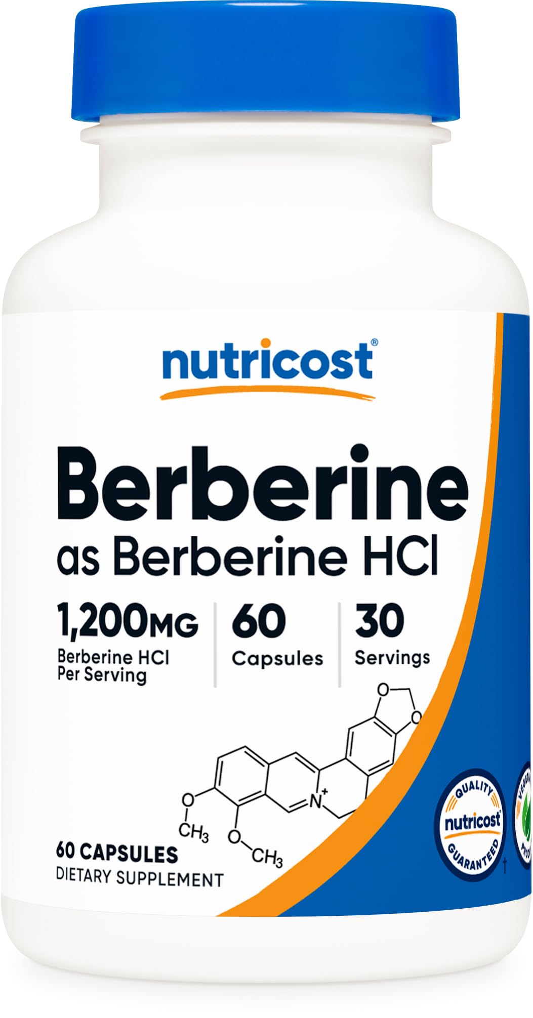 Pre-Order | Arrives in 5–10 Days – Nutricost Berberine HCl 1200mg , 60 Vegetarian Capsules - Gluten Free & Non-GMO