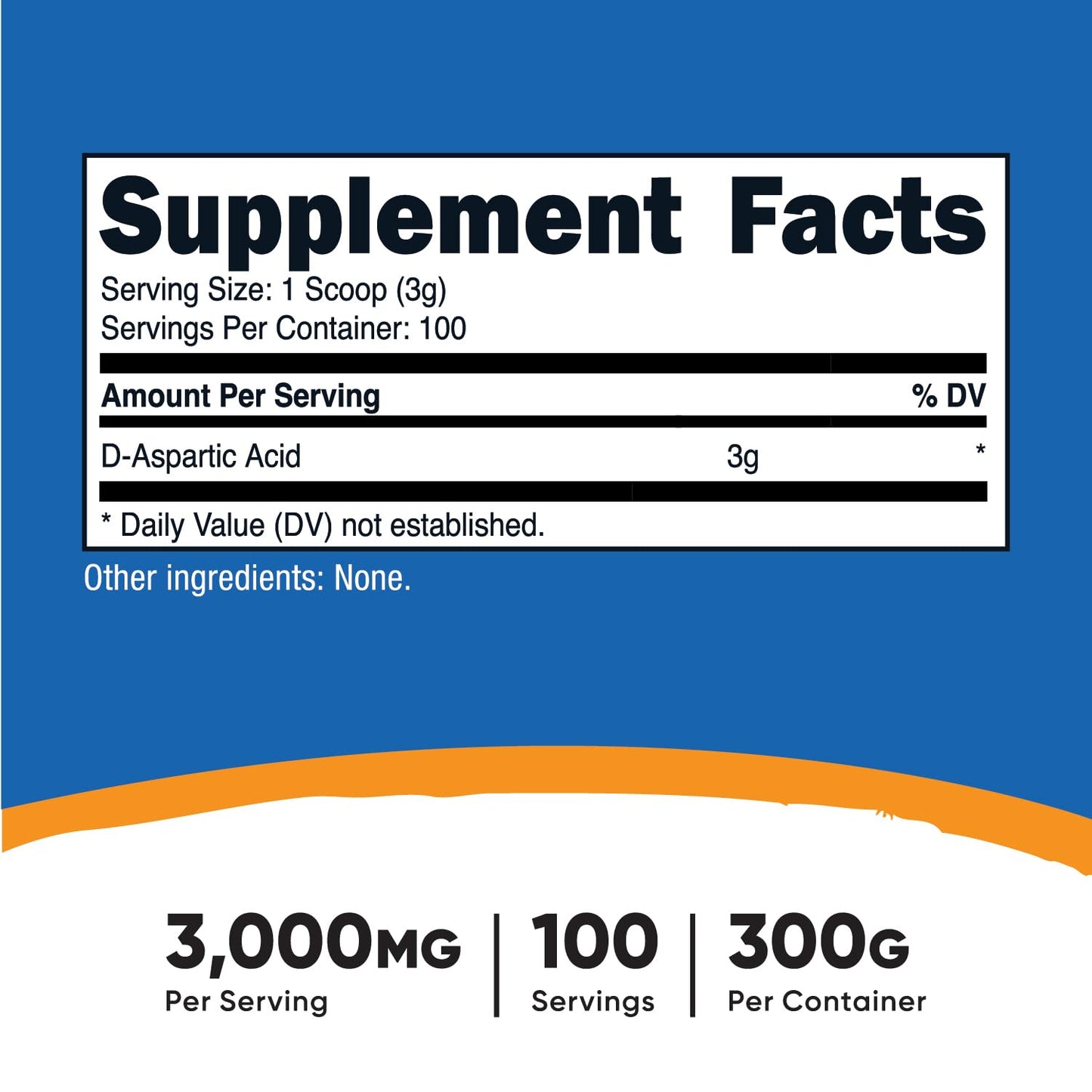 Pre-Order | Arrives in 5–10 Days – Nutricost D-Aspartic Acid (DAA) Powder 300G - Pure D Aspartic Acid
