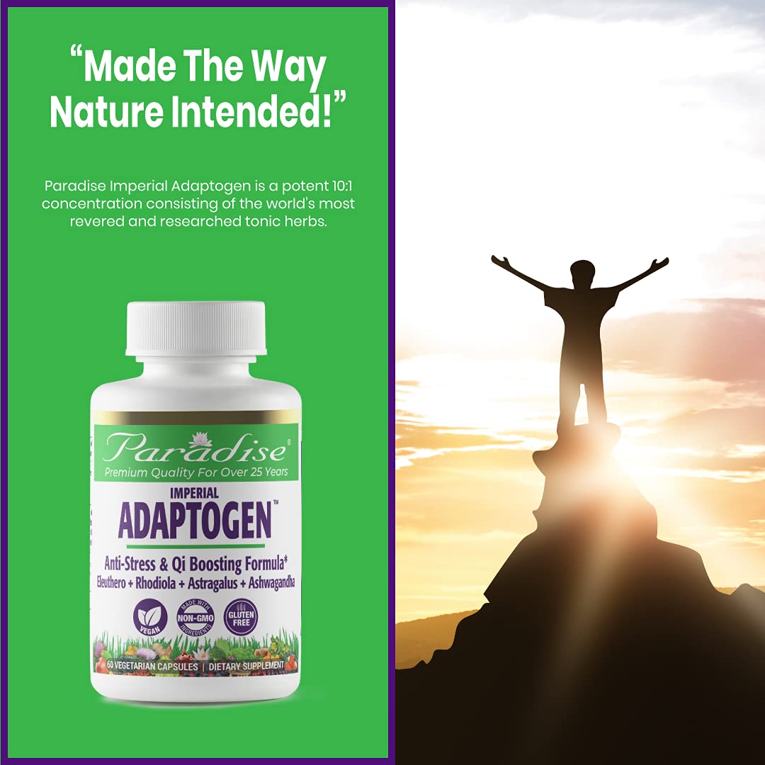 Pre-Order | Arrives in 5–10 Days – Paradise Herbs, Imperial Adaptogens, with Ashwagandha, Astragalus, Rhodiola, Proprietary Adaptogen Blend for Stress Support, Focus & Energy, 60 Vegetarian Capsules