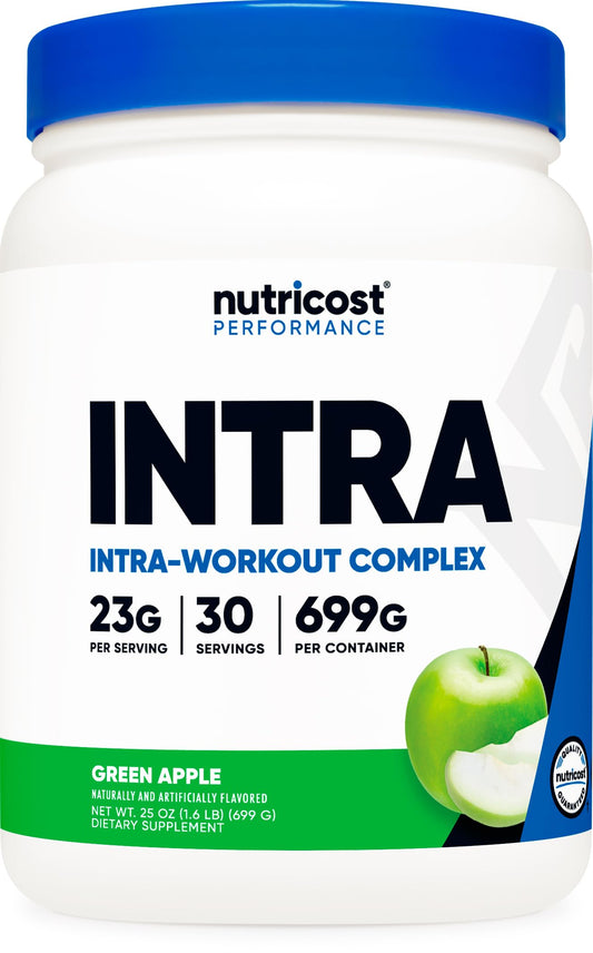 Pre-Order | Arrives in 5–10 Days – Nutricost Intra Workout Powder, 30 Servings (Green Apple) - Non-GMO, Gluten-Free Supplement
