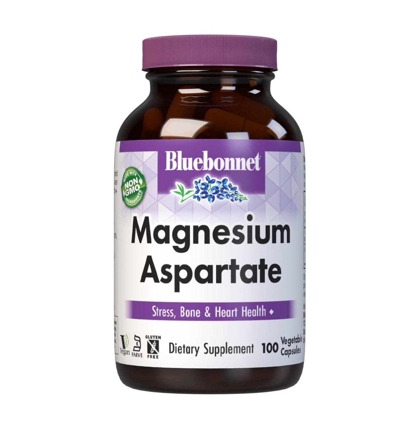 Pre-Order | Arrives in 5–10 Days – Bluebonnet Nutrition Magnesium 400 mg Chelated Magnesium Aspartate Daily Mineral, Heart & Bone Support* Supplement for Men & Women Vegan, Non-GMO - 100 Vegetable Capsules
