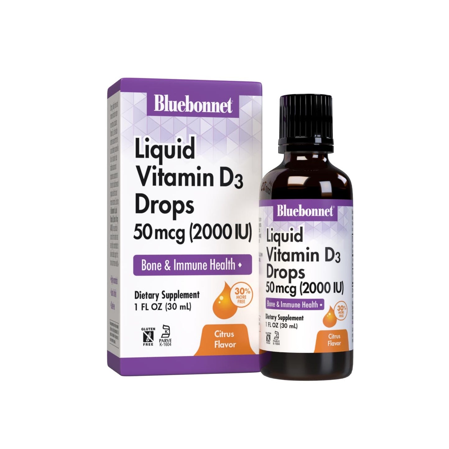 Pre-Order | Arrives in 5–10 Days – BlueBonnet Liquid Vitamin D3 Drops 2000 IU, Natural Citrus Flavor, 1 Fl Oz