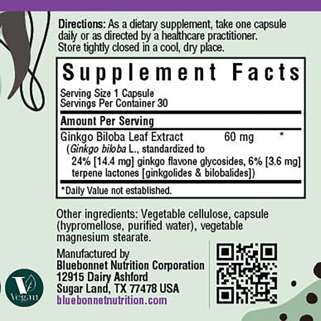 Pre-Order | Arrives in 5–10 Days – BlueBonnet Ginkgo Biloba Leaf Extract Supplement, 60 Count