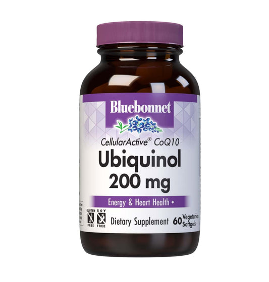 Pre-Order | Arrives in 5–10 Days – Bluebonnet Nutrition Active CoQ10 Ubiquinol 200mg Vegetarian Softgels, Heart & Cellular Health, Non GMO, Gluten, Soy & Milk Free, White, 60 Count