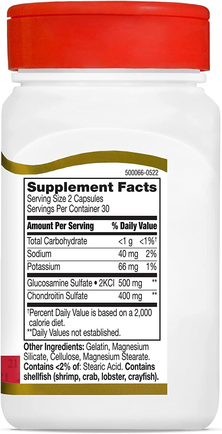 Pre-Order | Arrives in 5–10 Days – 21st Century Glucosamine Chondroitin 250/200mg - Original Strength, 60 Count