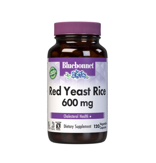 Pre-Order | Arrives in 5–10 Days – Bluebonnet Nutrition Red Yeast Rice 600 mg, Heart Health*, Non-GMO, Vegan, Kosher Certified, Gluten-Free, Soy-Free, Dairy-Free, 120 Vegetable Capsules, 120 Servings