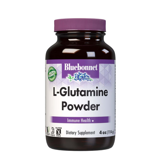 Pre-Order | Arrives in 5–10 Days – Bluebonnet Nutrition L-Glutamine Powder 5000mg, Supports Immune Function*, Nitrogen Transporter*, Soy-Free, Gluten-Free, Non-GMO, Kosher Certified, Vegan, 4 oz Bottle, 23 Servings