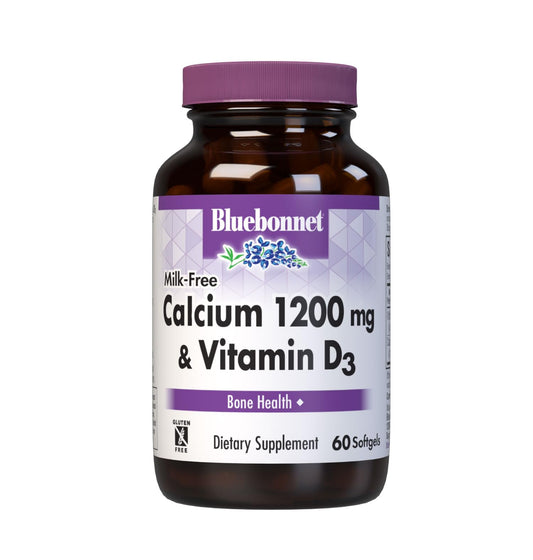 Pre-Order | Arrives in 5–10 Days – Bluebonnet Nutrition Milk-Free Calcium 1,200 mg Plus Vitamin D3 400 IU - High Potency, Maximum Absorption Strong Healthy Bones & Immune Health Support Supplement, Gluten-Free, Dairy-Free, 60 Softgels