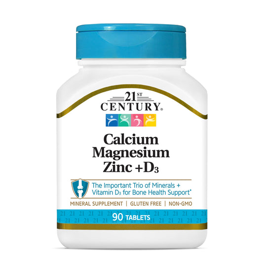 Pre-Order | Arrives in 5–10 Days – 21st Century Cal Mag Zinc +D Tablets, 90 Count