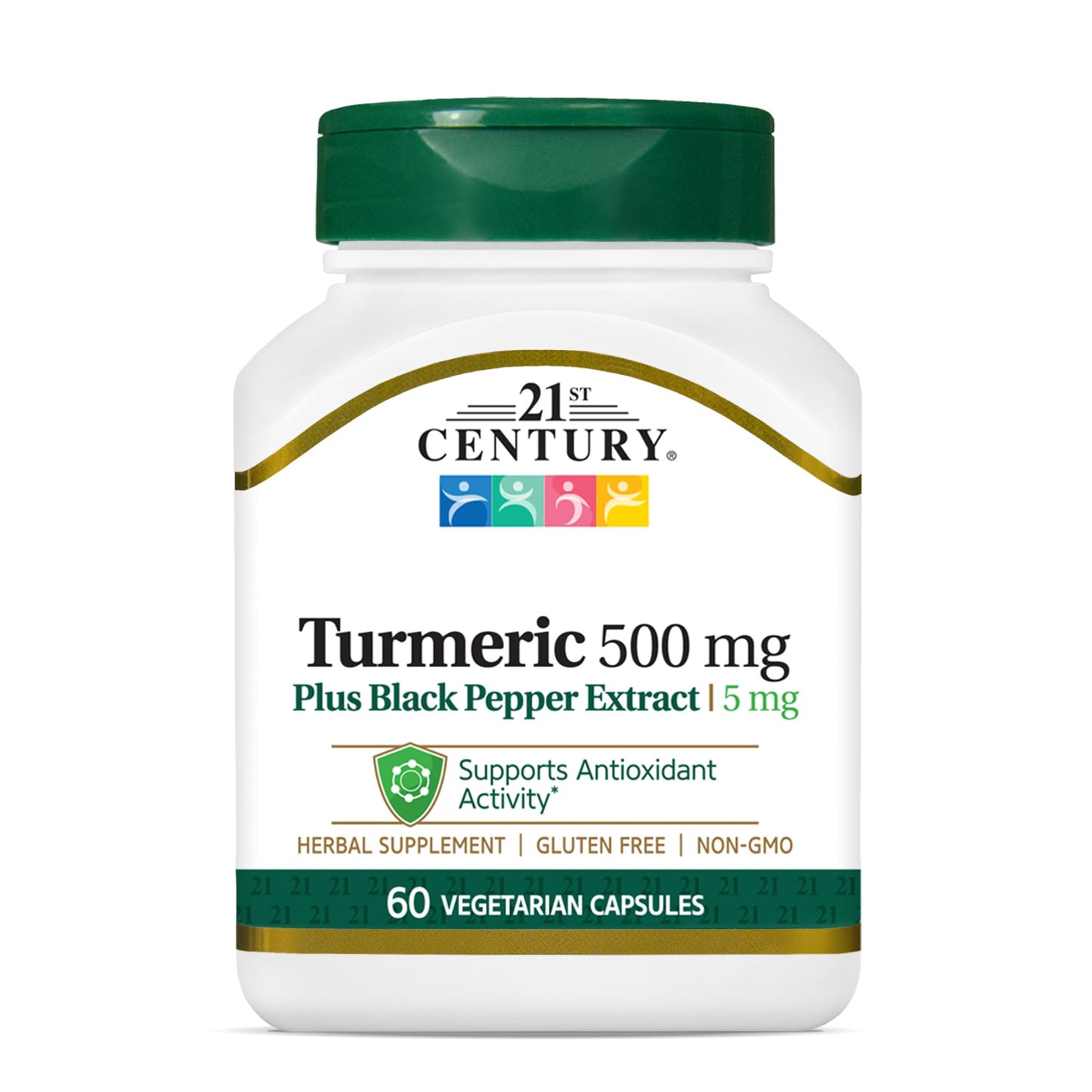 Pre-Order | Arrives in 5–10 Days – 21st Century Turmeric 500 mg Plus Black Pepper Extract Vegetarian Capsules, 60 Count