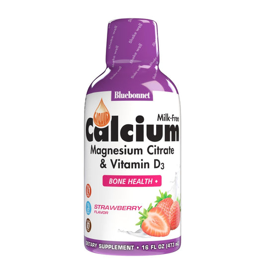 Pre-Order | Arrives in 5–10 Days – Bluebonnet Nutrition Liquid Calcium Citrate Calcium Citrate, Magnesium Citrate, Vitamin D3, Bone Health, Gluten Free, Soy Free, Milk Free, Kosher, 32 Servings, Strawberry Flavor, 16 Fl Oz (Pack of 1)