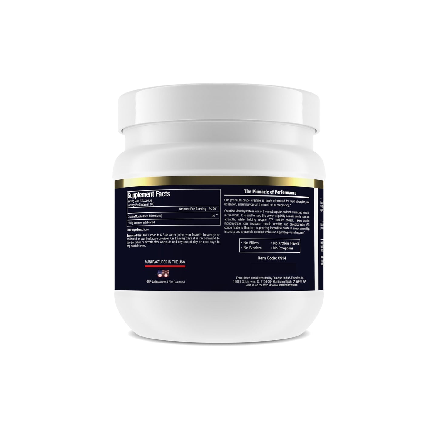 Pre-Order | Arrives in 5–10 Days – Paradise Creatine Monohydrate Powder - Micronized for Enhanced Absorption - Supports Muscle Building & Athletic Performance - 500g - 100 Servings