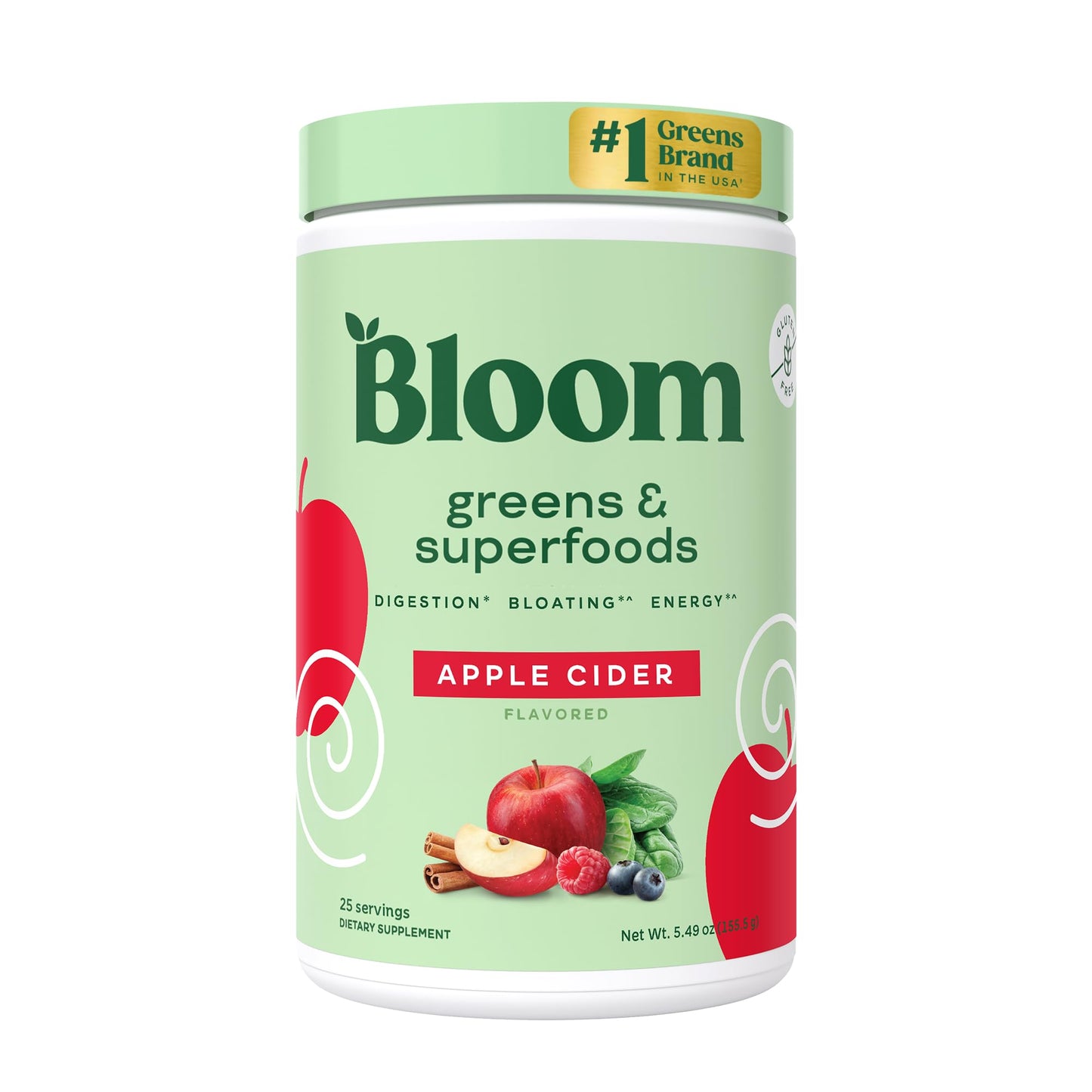 Pre-Order | Arrives in 5–10 Days –
Bloom Nutrition Superfood Greens Powder, Digestive Enzymes with Probiotics and Prebiotics, Gut Health, Bloating Relief for Women, Chlorella, Green Juice Mix with Beet Root Powder, 25 SVG, Apple Cider