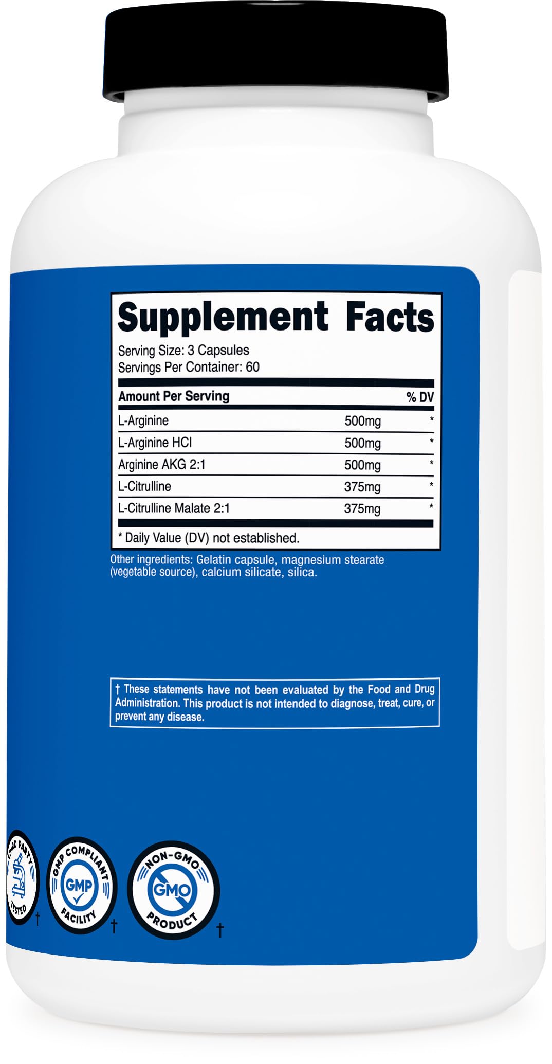 Pre-Order | Arrives in 5–10 Days – Nutricost Nitric Oxide Booster 2250mg, 180 Capsules - 750mg Per Casule, 60 Servings - Gluten Free and Non-GMO