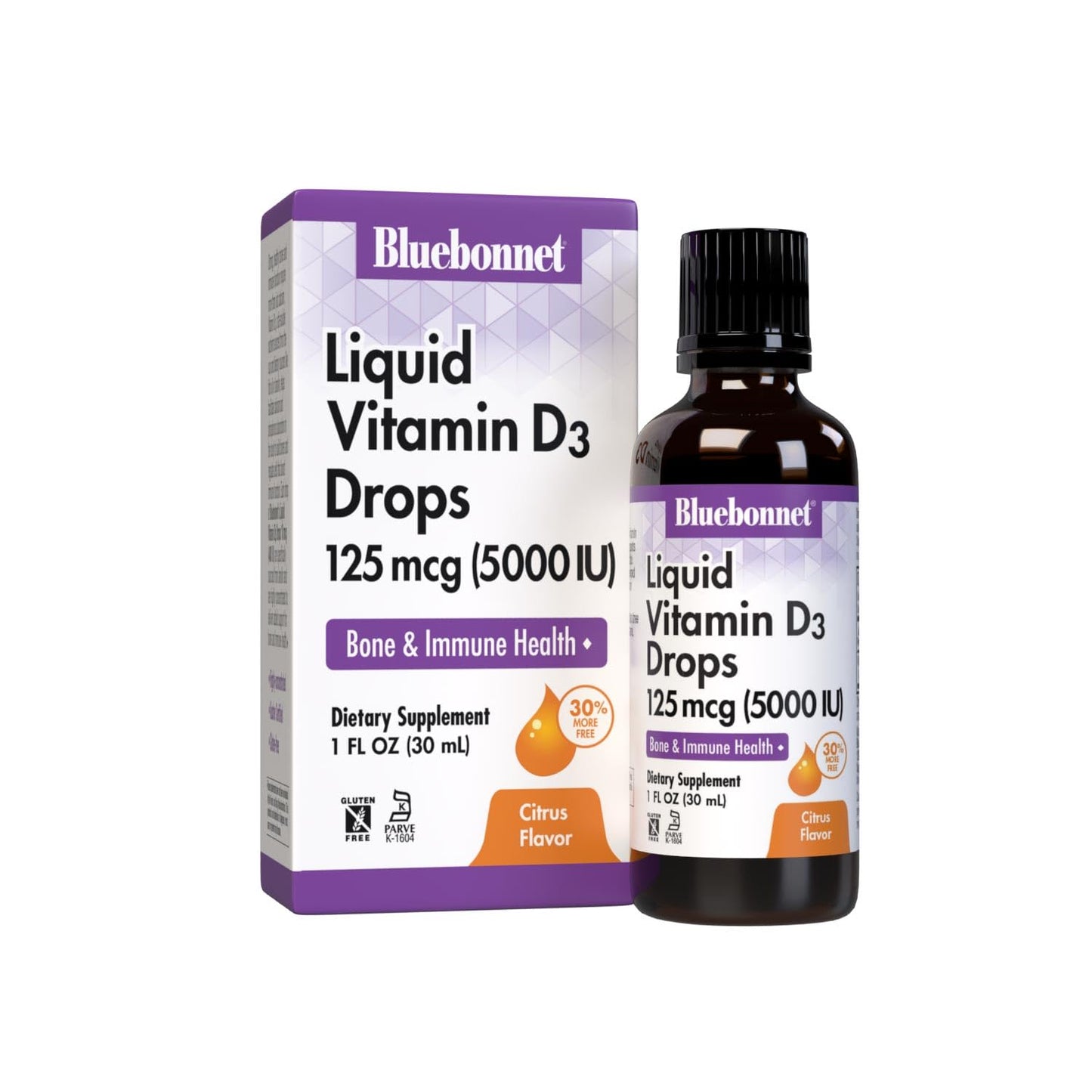 Pre-Order | Arrives in 5–10 Days – Bluebonnet Nutrition Liquid Vitamin D3 Drops 5000 IU, Aids in Muscle and Skeletal Growth, D3, Non GMO, Gluten Free, Soy Free, Dairy Free, Kosher, Citrus Flavor (743715003781), 1 Fl Oz (Pack of 1)