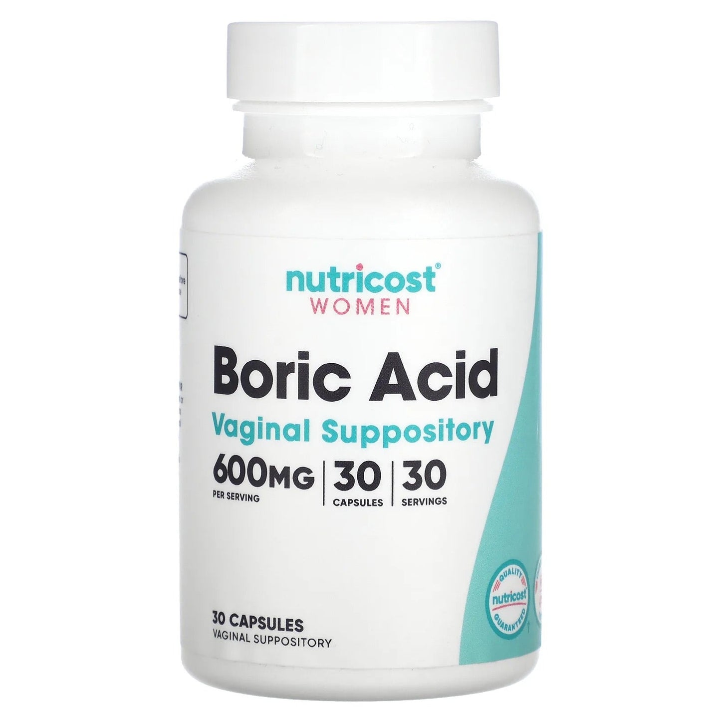 Pre-Order | Arrives in 5–10 Days – Nutricost
Women, Boric Acid, Vaginal Suppository, 600 mg, 30 Capsules