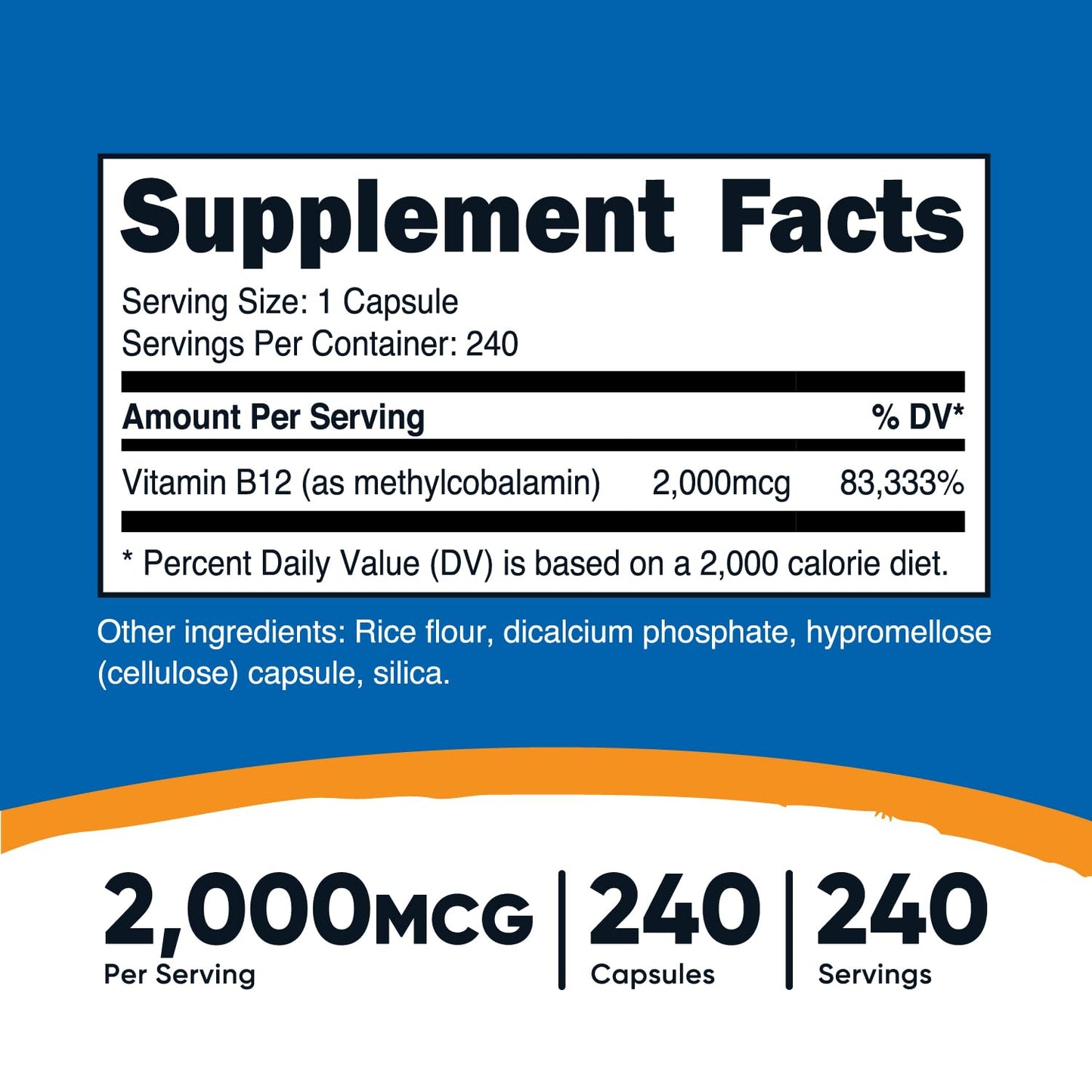Pre-Order | Arrives in 5–10 Days – 
Nutricost Vitamin B12 (Methylcobalamin) 2000mcg, 240 Capsules - Vegetarian Caps, Non-GMO, Gluten Free B12 Supplement