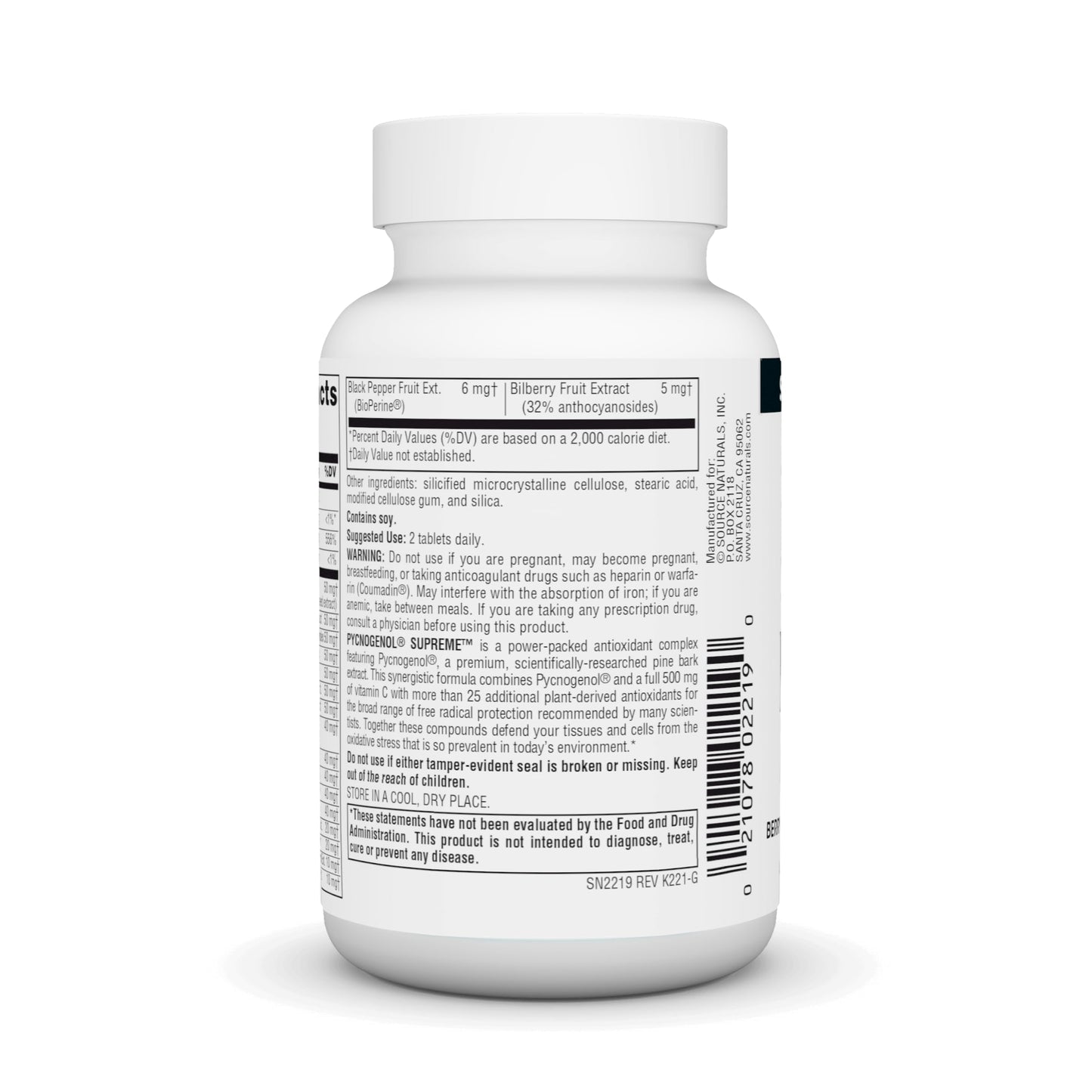 Pre-Order | Arrives in 5–10 Days – Source Naturals Pycnogenol Supreme, Berry & Botanical Antioxidant Complex* - 30 Tablets