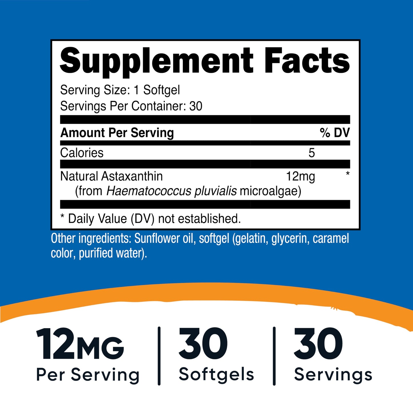 Pre-Order | Arrives in 5–10 Days – Nutricost Astaxanthin 12mg, 30 Softgels - Non-GMO and Gluten Free