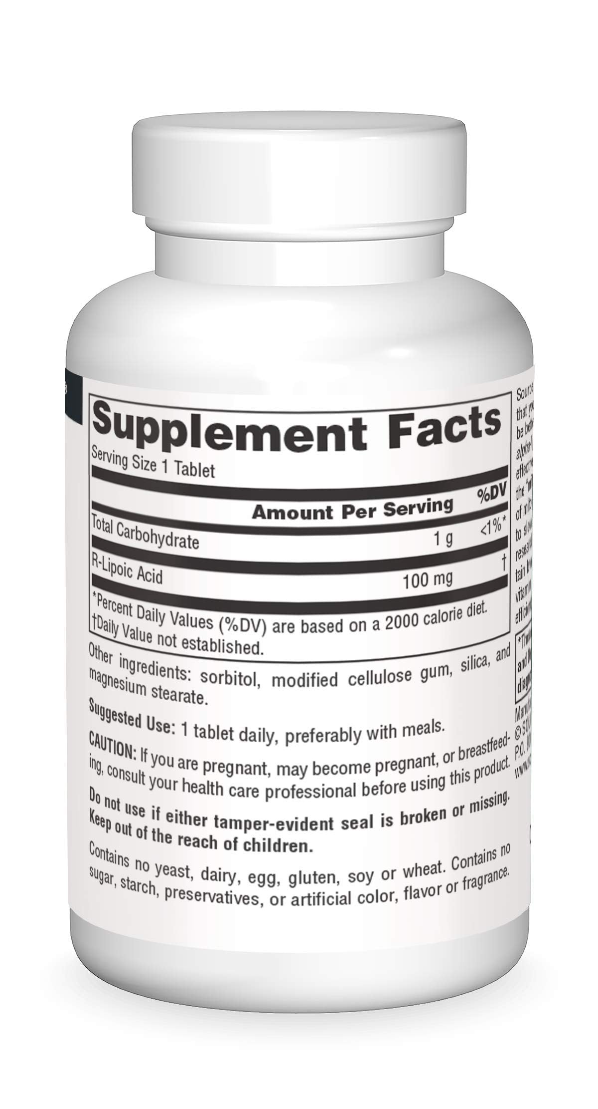 Pre-Order | Arrives in 5–10 Days – Source Naturals R-Lipoic Acid 100mg, 30 Tablets