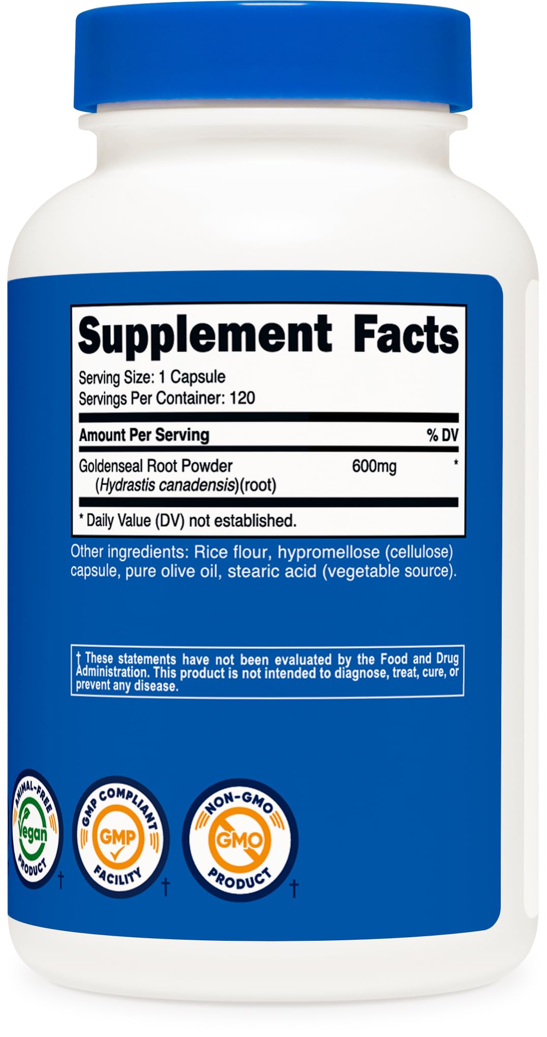 Pre-Order | Arrives in 5–10 Days – Nutricost Goldenseal Root 600mg, 120 Capsules - Non-GMO, Gluten Free, Vegetarian Capsules