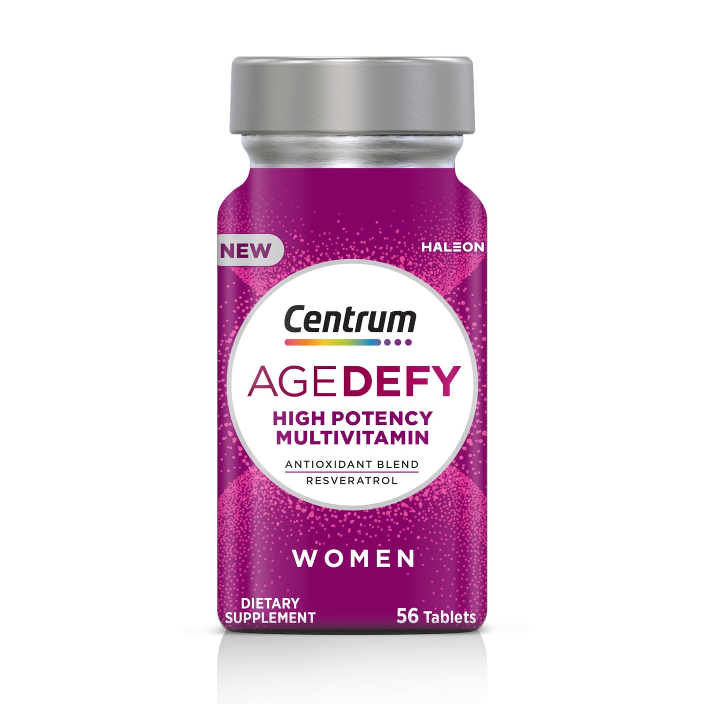 Pre-Order | Arrives in 5–10 Days –
Centrum Age Defy for Women - High-Potency Multivitamin and Healthy Aging Supplement - Multivitamin Blend with Resveratrol, and Niacin for NAD+ Level Support - Aluminum Bottle, 56 Tablets
