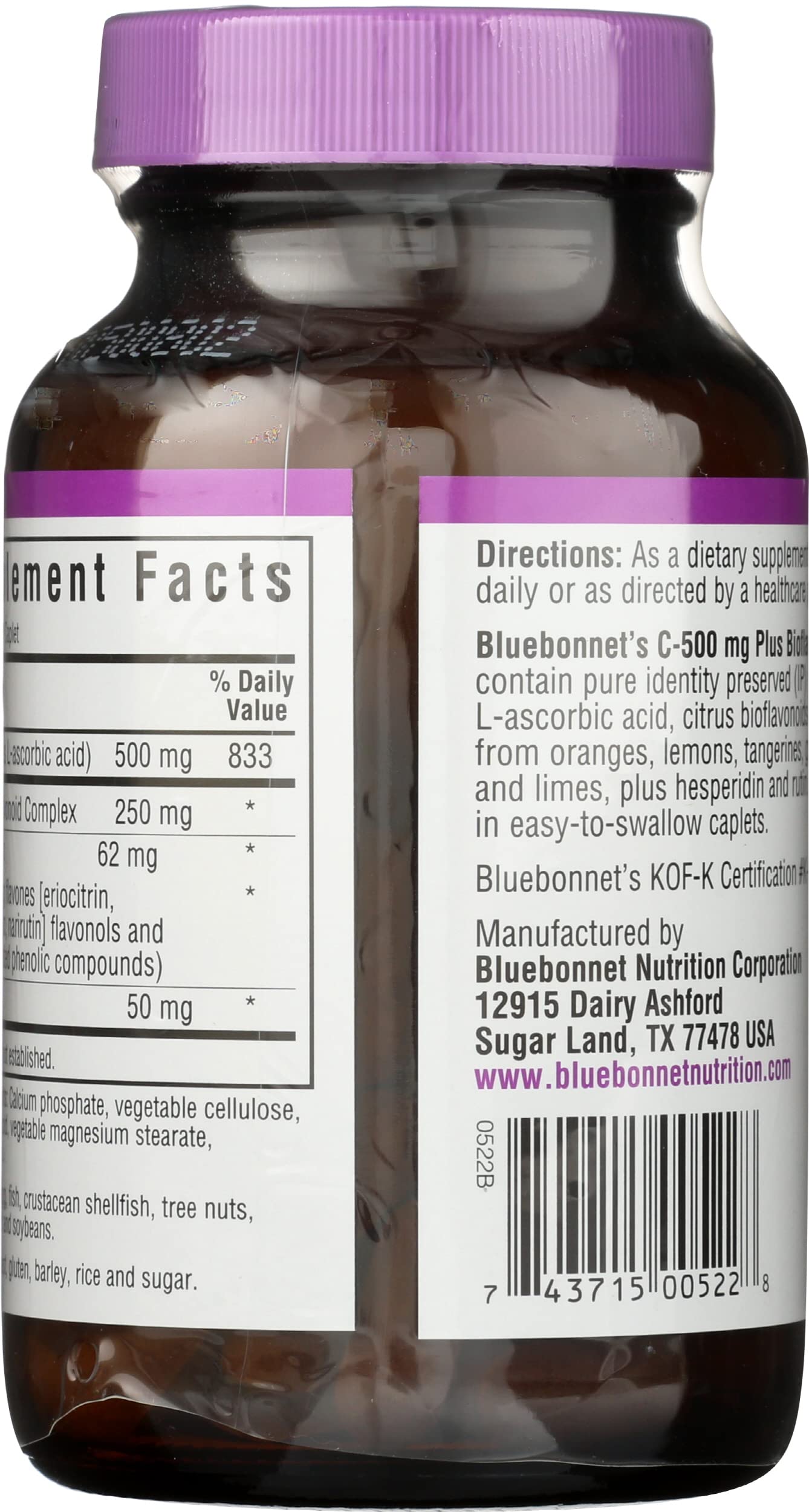 Pre-Order | Arrives in 5–10 Days – BlueBonnet Vitamin C 500 mg Plus Bioflavonoids Caplets, 90 Count (743715005228)