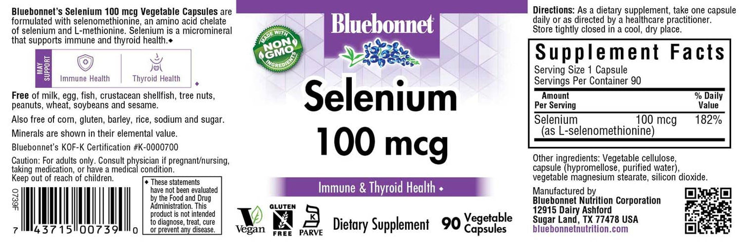 Pre-Order | Arrives in 5–10 Days – BLUEBONNET NUTRITION SELENIUM 100 mcg