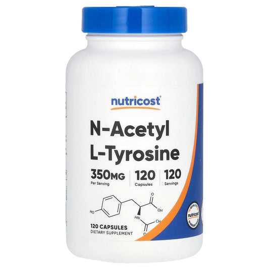 Pre-Order | Arrives in 5–10 Days – Nutricost
N-Acetyl L-Tyrosine, 350 mg, 120 Capsules