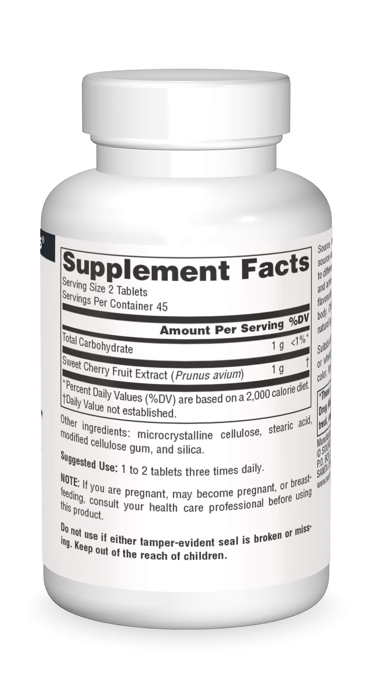 Pre-Order | Arrives in 5–10 Days – Source Naturals Cherry Fruit Extract, 500mg - 90 Tablets