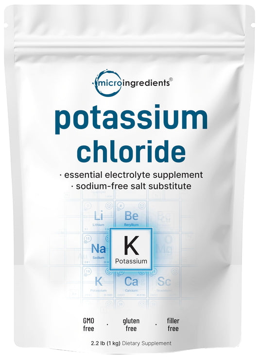 Pre-Order | Arrives in 5–10 Days – Potassium Chloride Powder, 1 KG (35 Ounce) | Salt Substitute & Essential Hydration Electrolyte Supplement | Supports Mineral Balance, Heart, Joint, and Immune Health | Filler Free, Dissolves Easily