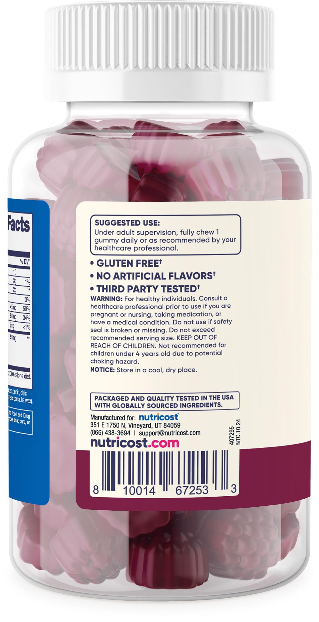 Pre-Order | Arrives in 5–10 Days – Nutricost Kids Elderberry Gummies (50mg) with Zinc & Vitamin C 120 Gummies - Gluten Free, No Corn Syrup