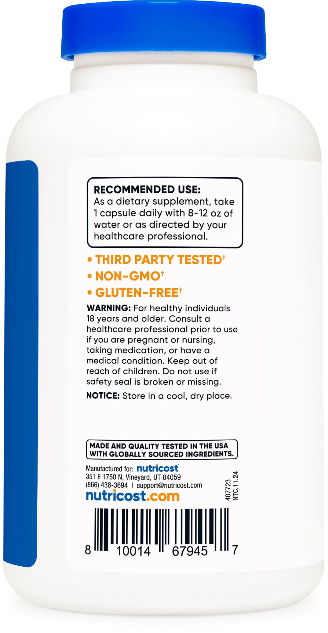 Pre-Order | Arrives in 5–10 Days – Nutricost Niacinamide (Vitamin B3) 500mg, 240 Capsules - Non-GMO, Gluten Free, Flush Free Vitamin B3