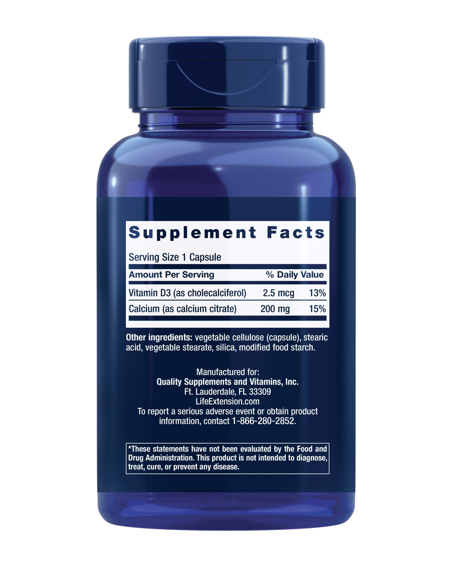 Pre-Order | Arrives in 5–10 Days – Life Extension Calcium Citrate with Vitamin D, Super-absorbable Calcium to Support Optimal Bone Health, Gluten-Free, Non-GMO, 200 Capsules