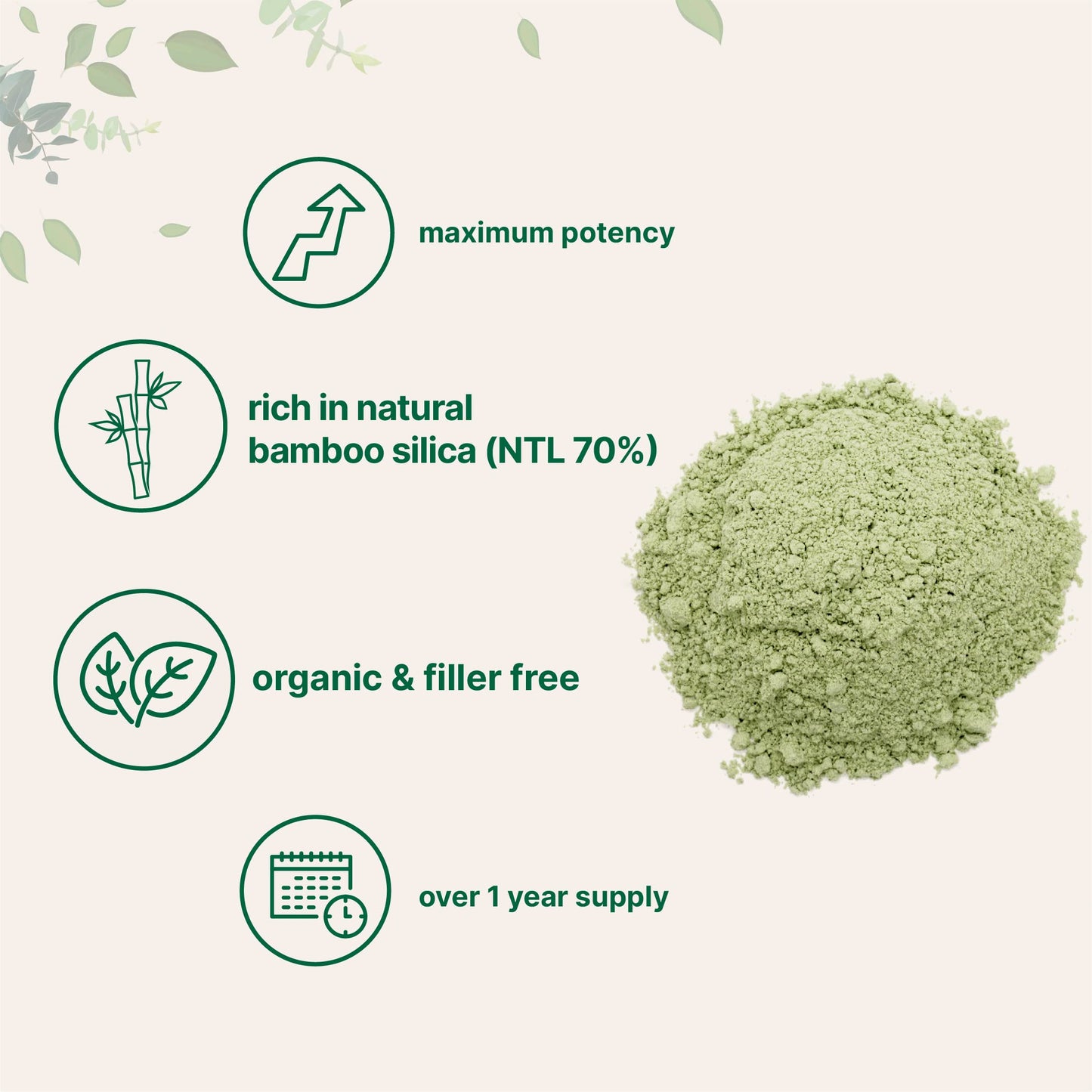 Pre-Order | Arrives in 5–10 Days – Micro Ingredients Organic Bamboo Extract Powder, 8 Ounce (1 Year Supply), Rich in Silica and Minerals, Supports Healthy Skin, Nail, Hair, Joints and Bones, Non-GMO and Vegan Friendly