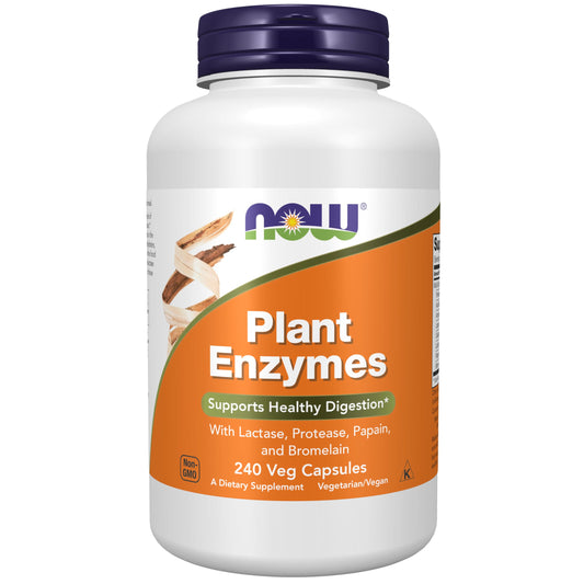 Pre-Order | Arrives in 5–10 Days – NOW Foods Supplements, Plant Enzymes with Lactase, Protease, Papain and Bromelain, 240 Veg Capsules