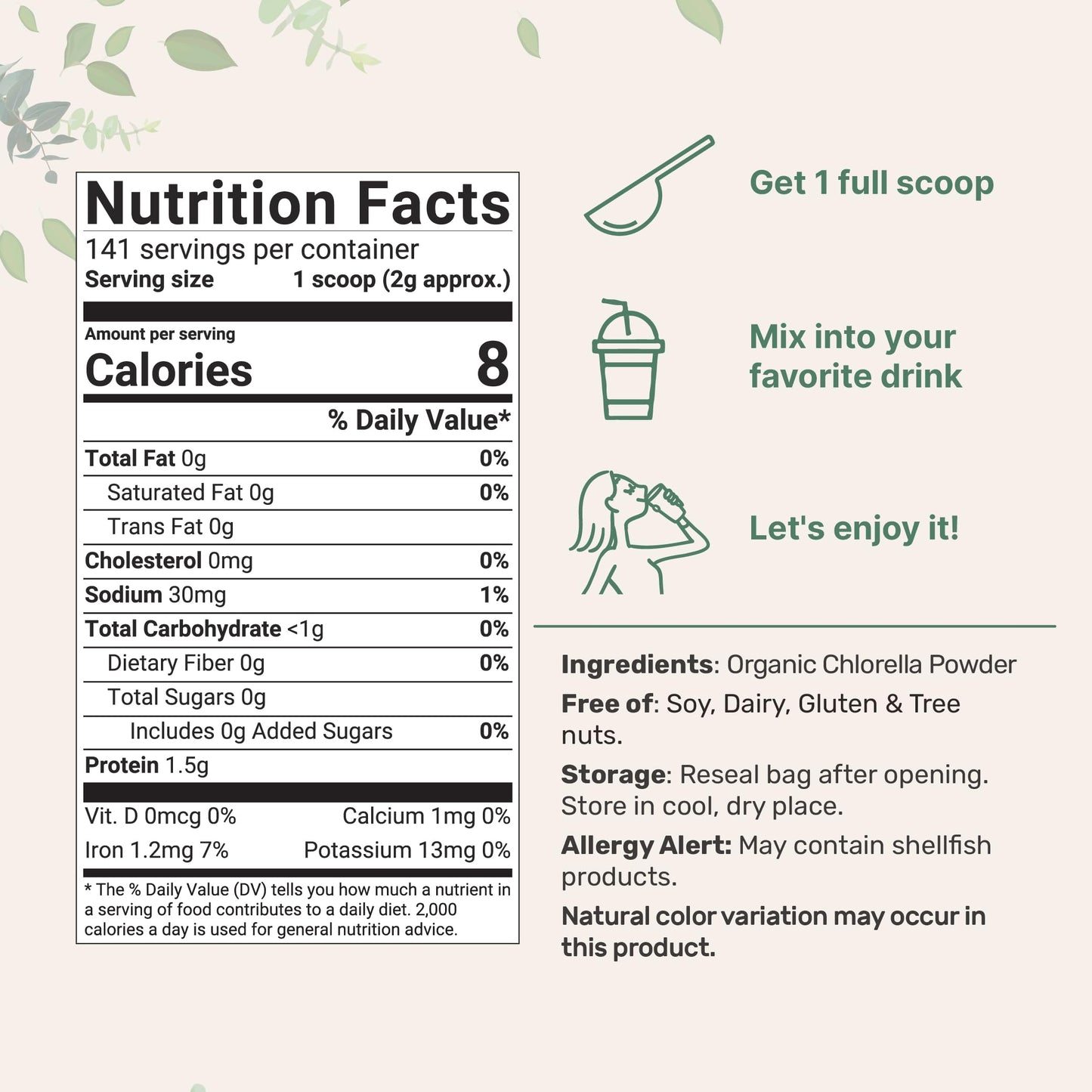 Pre-Order | Arrives in 5–10 Days – Micro Ingredients Organic Chlorella Powder, 10 Ounce, Broken Cell Wall, Rich in Vegan Proteins & Vitamins, Raw, Bulk Premium Chlorella Supplement, Vegan Friendly, Non-Irradiation