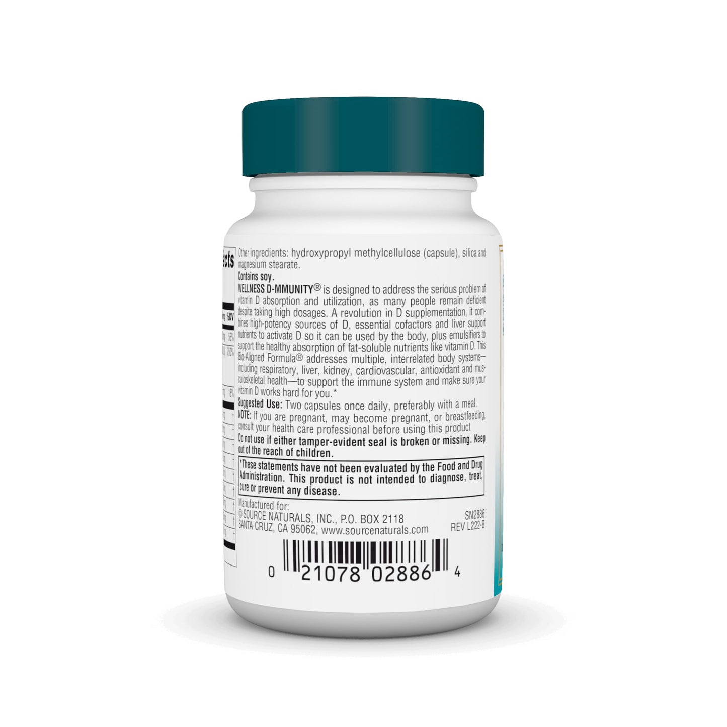 Pre-Order | Arrives in 5–10 Days – Source Naturals Wellness D-mmunity, Bio-Aligned Vitamin D Immune Formula, Supports Optimal Absorbtion and Utilization*, 125 mcg (5,000 IU) D-3-30 Vegetarian Capsules