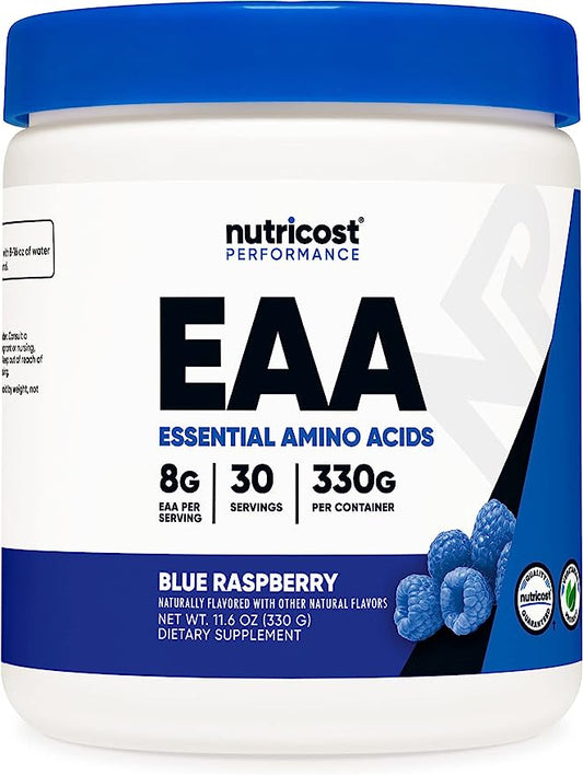 Pre-Order | Arrives in 5–10 Days – 
Nutricost EAA Powder 30 Servings (Blue Raspberry) - Essential Amino Acids - Non-GMO, Gluten Free, Vegetarian Friendly