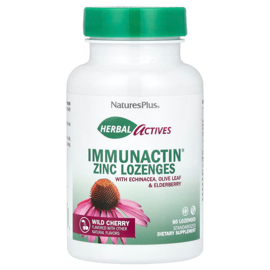 Pre-Order | Arrives in 5–10 Days – NaturesPlus
Herbal Actives, ImmunActin®, Zinc Lozenges, Wild Cherry, 10 mg, 60 Lozenges