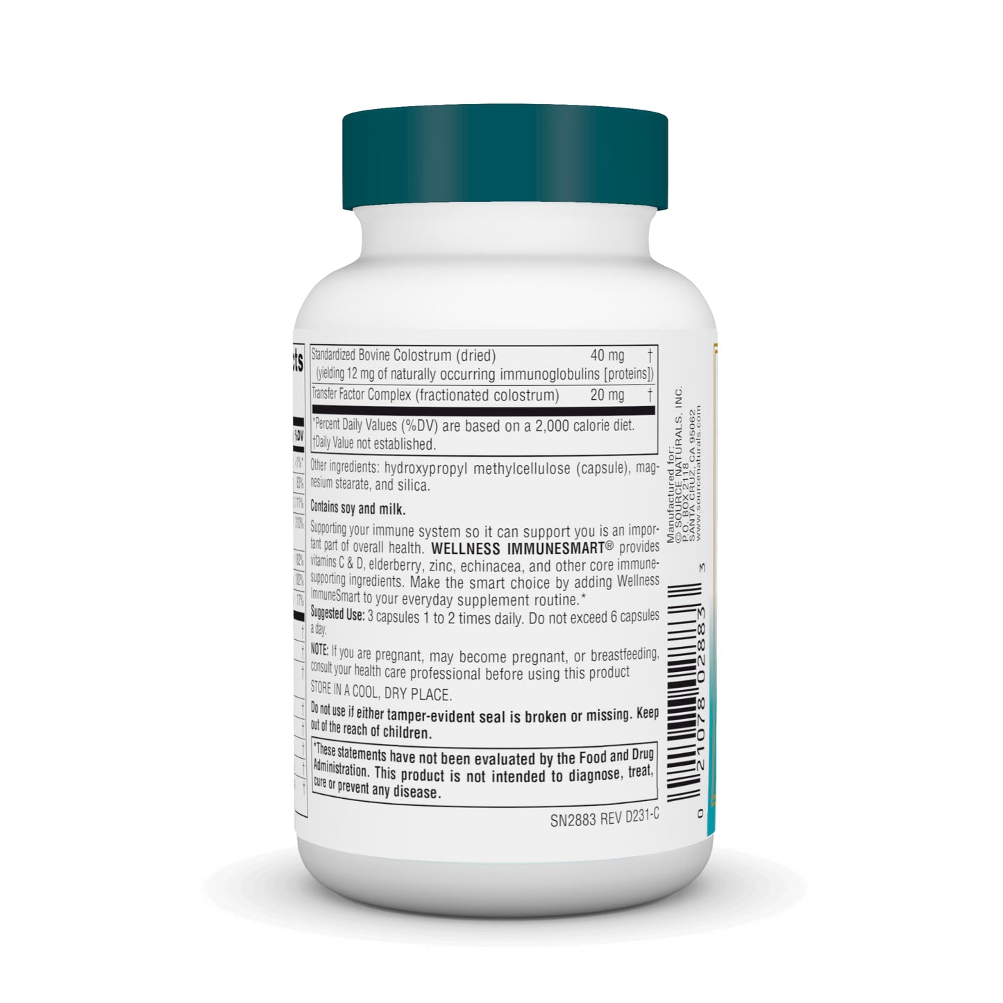 Pre-Order | Arrives in 5–10 Days – Source Naturals Wellness ImmuneSmart - Core Daily Immune Support* - 45 Capsules