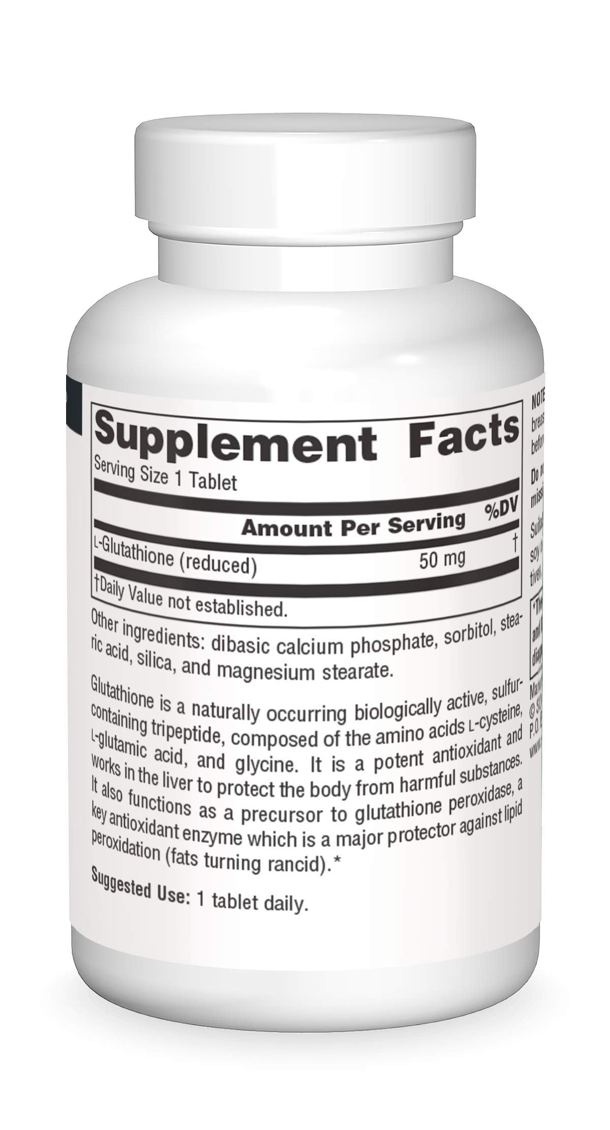 Pre-Order | Arrives in 5–10 Days – Source Naturals Glutathione, Supplement for Liver Support, 50mg - 30 Tablets
