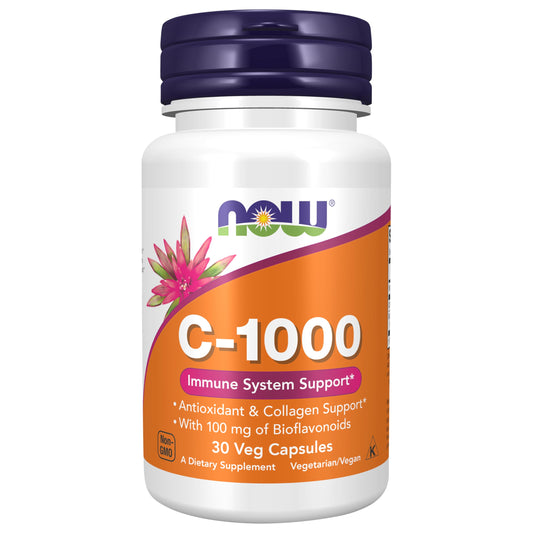 Pre-Order | Arrives in 5–10 Days – NOW Foods Supplements, Vitamin C-1,000 with Rose HIPS & Bioflavonoids, Antioxidant Protection*, 30 Veg Capsules